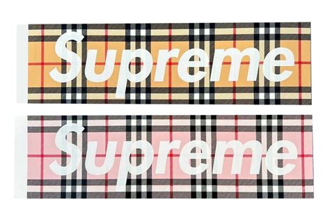 supreme burberry box logo sticker|supreme x Burberry goat.